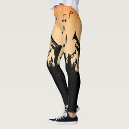 Trumpet Section Jazz Music Oranje Rust Leggings