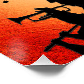 Trumpet Section Jazz Music Oranje Rust Perfect Poster (Hoek)