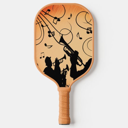 Trumpet Section Jazz Music Oranje Rust Pickleball Paddle (Voorkant)