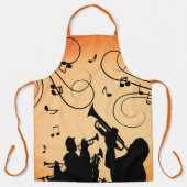 Trumpet Section Jazz Music Oranje Rust Schort (Voorkant)