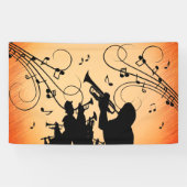 Trumpet Section Jazz Music Oranje Rust Spandoek (Horizontaal)