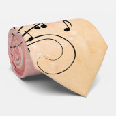 Trumpet Section Jazz Music Oranje Rust Stropdas (Opgerold)