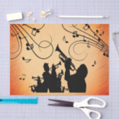 Trumpet Section Jazz Music Oranje Rust Tissuepapier (Craft)
