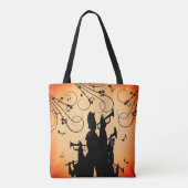 Trumpet Section Jazz Music Oranje Rust Tote Bag (Achterkant)
