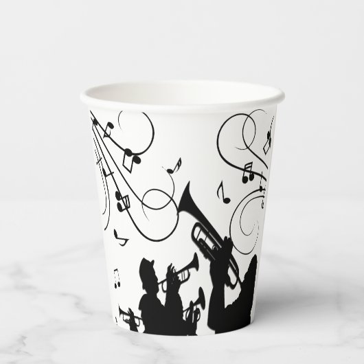 Trumpet Section Jazz Music Papieren Bekers (Achterkant)