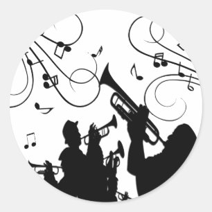 Trumpet Section Jazz Music Ronde Sticker