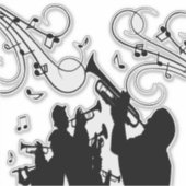 Trumpet Section Jazz Music Sticker (Voorkant)