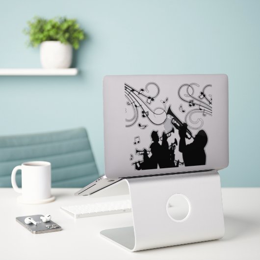 Trumpet Section Jazz Music Sticker (Laptop op bureau)