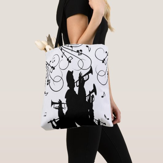 Trumpet Section Jazz Music Tote Bag (Dichtbij)