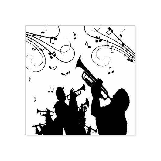 Trumpet Section Music Rubber Stempel (Afrduk)