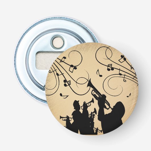 Trumpet Section Robuuste muziek Button Flesopener (Voorkant)