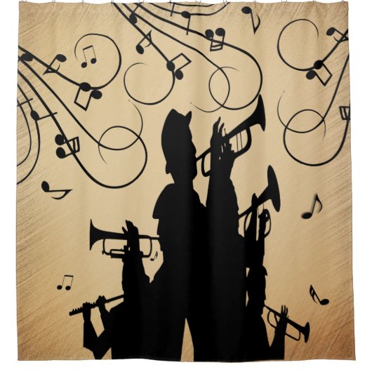 Trumpet Section Robuuste muziek Douchegordijn (Voorkant)
