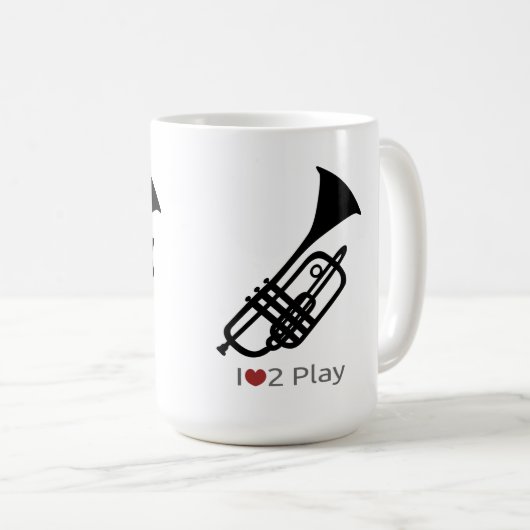 Trumpet silhouette mok (Voorkant rechts)