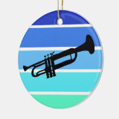 Trumpet Silhouette op kleurversiering voor kool Keramisch Ornament (Links)