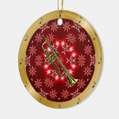 Trumpet ~ Silver ~ Red ~ Gold ~ Kerstmis ~ Keramisch Ornament (Links)