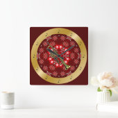 Trumpet ~ Silver ~ Red ~ Gold ~ Kerstmis ~ Vierkante Klok (Huis)