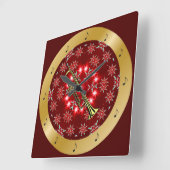 Trumpet ~ Silver ~ Red ~ Gold ~ Kerstmis ~ Vierkante Klok (Hoek)