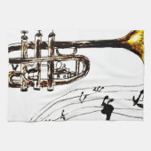 Trumpet Simple Sketch 2 Theedoek (Horizontaal)