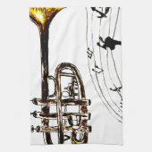 Trumpet Simple Sketch 2 Theedoek (Verticaal)