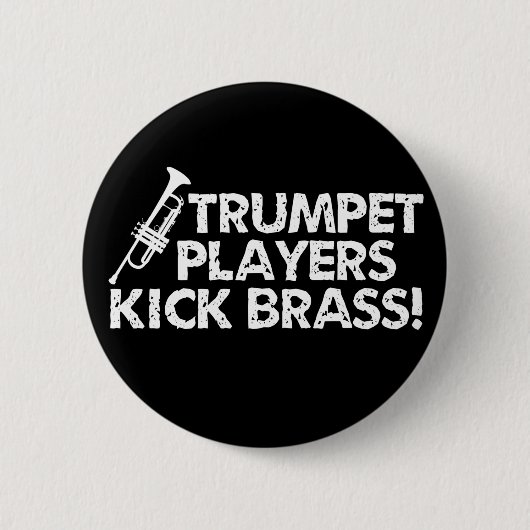 Trumpet spelers Kick Brass. Ronde Button 5,7 Cm (Voorkant)