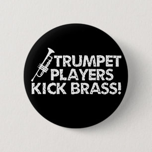 Trumpet spelers Kick Brass. Ronde Button 5,7 Cm