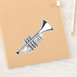 Trumpet Sticker Music School Marking Band