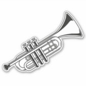 Trumpet Sticker Music School Marking Band (Voorkant)