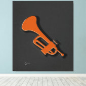 Trumpet Streted Canvas Afdrukken (Insitu (Houten vloer))