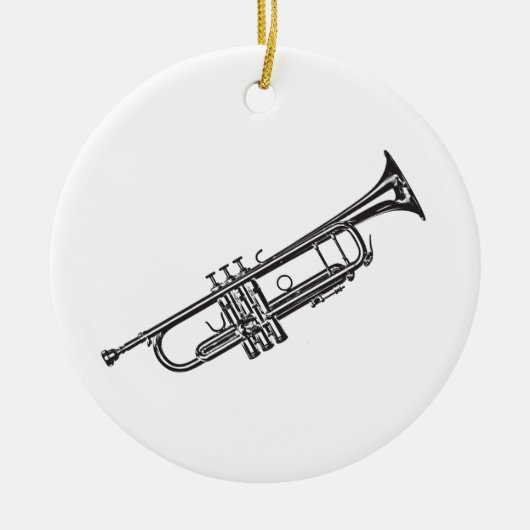 Trumpet "Tekening" Keramisch Ornament (Voorkant)