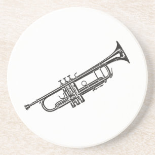 Trumpet "Tekening" Zandsteen Onderzetter