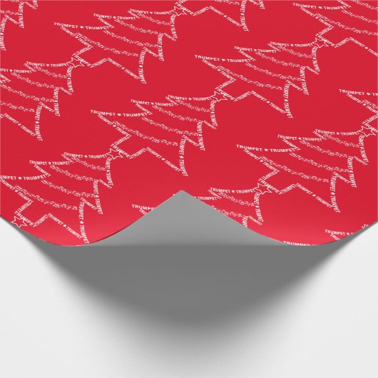 Trumpet-tekstkerstboom Cadeaupapier (Hoek)