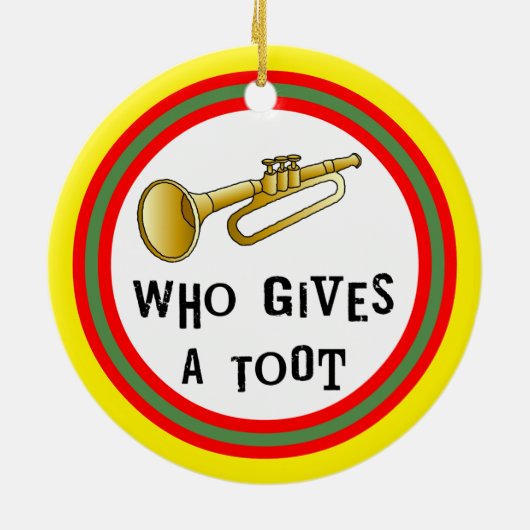 Trumpet Toot Keramisch Ornament (Achterkant)