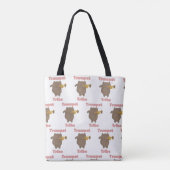 Trumpet Tribe Brown Cat Pattern Tote Bag (Achterkant)
