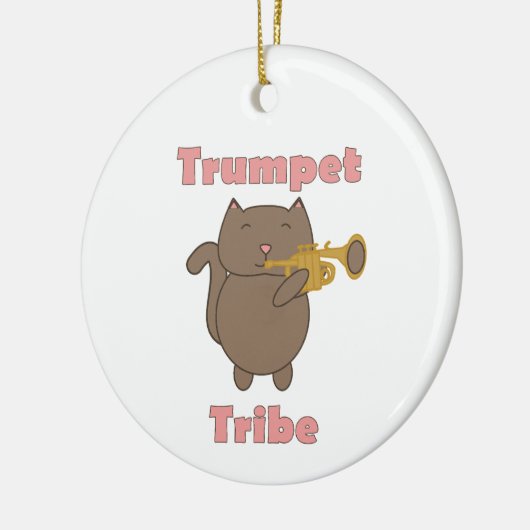 Trumpet Tribe Brown Cat Pink Keramisch Ornament (Links)