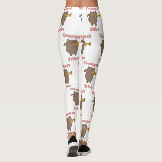 Trumpet Tribe Brown Cat Pink Pattern Leggings (Achterkant)