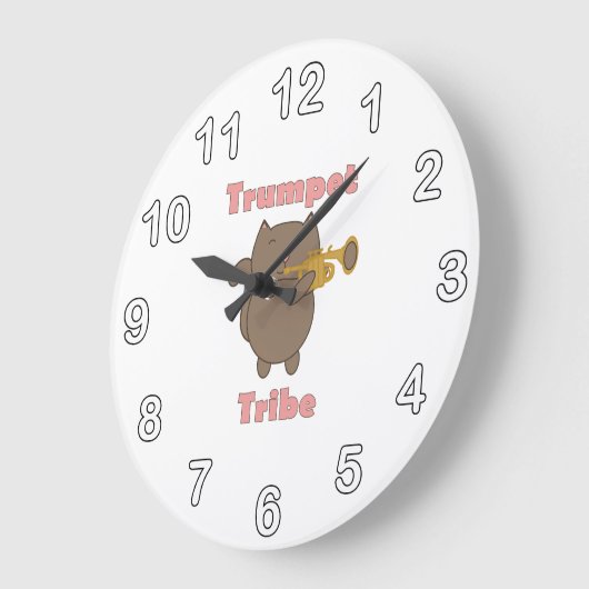 Trumpet Tribe Cat Pink Letters Grote Klok (Hoek)