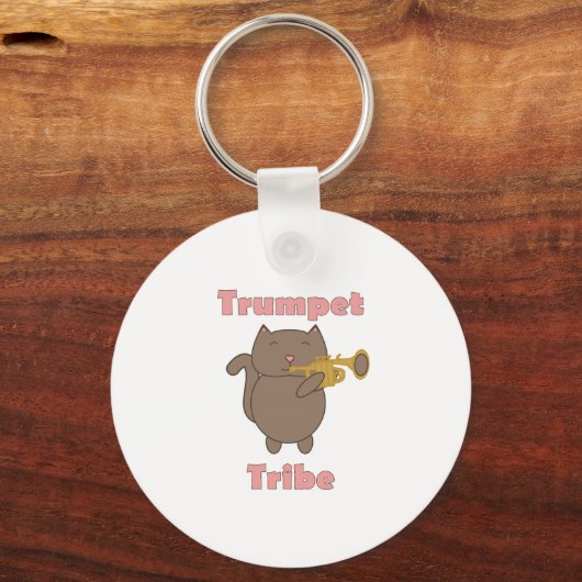 Trumpet Tribe Cat Pink Sleutelhanger (Voorkant)