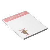 Trumpet Tribe Cute Cat Pink Personalize Notitieblok (Schuin)