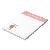 Trumpet Tribe Cute Cat Pink Personalize Notitieblok (Linkerzijde)