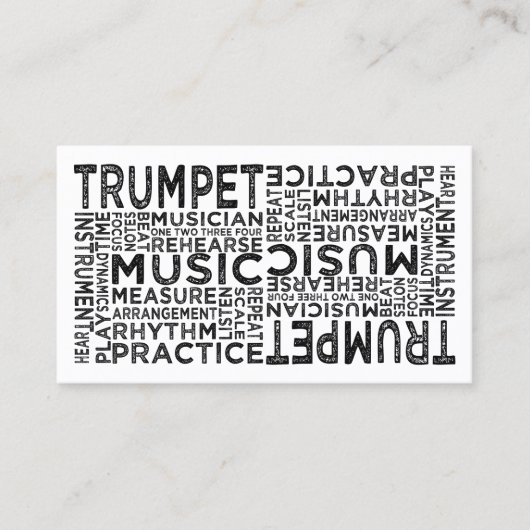 Trumpet Typografie Visitekaartje (Voorkant)