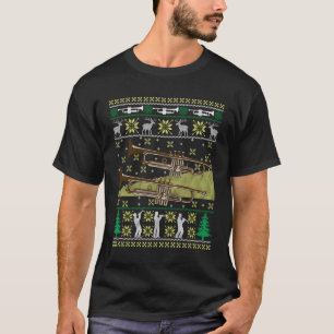 Trumpet Ugly kerstMusic Holiday Band Geek Xma T-shirt