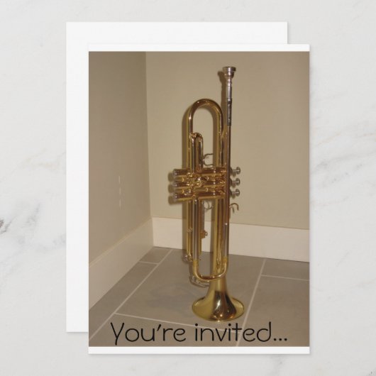 Trumpet-uitnodiging Kaart (Voorkant / Achterkant)