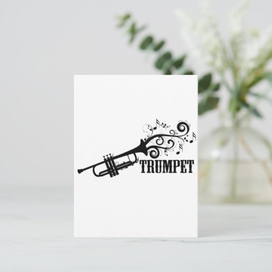 Trumpet Vector met wervelingen Briefkaart (Staand voorkant)