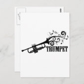 Trumpet Vector met wervelingen Briefkaart (Voorkant / Achterkant)