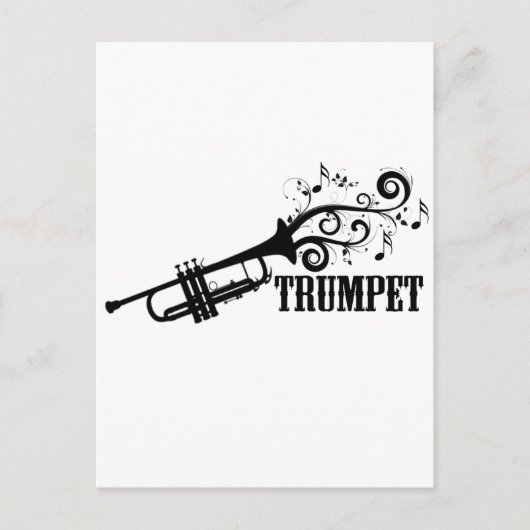 Trumpet Vector met wervelingen Briefkaart (Voorkant)