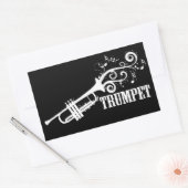 Trumpet Vector met wervelingen Rechthoekige Sticker (Envelop)