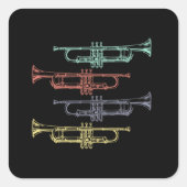 Trumpet  vierkante sticker (Voorkant)