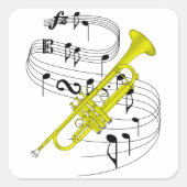 Trumpet Vierkante Sticker (Voorkant)