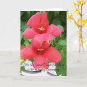 Trumpet Vine Personalized 65th Wedding Jubileum Kaart (Gele Bloem)