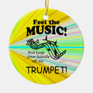 Trumpet voelt de muziek keramisch ornament